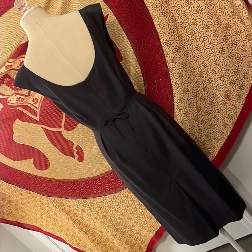 Dark gray J. Crew Sleeveless Bateau Sheath Midi Dress - Picture 3 of 7
